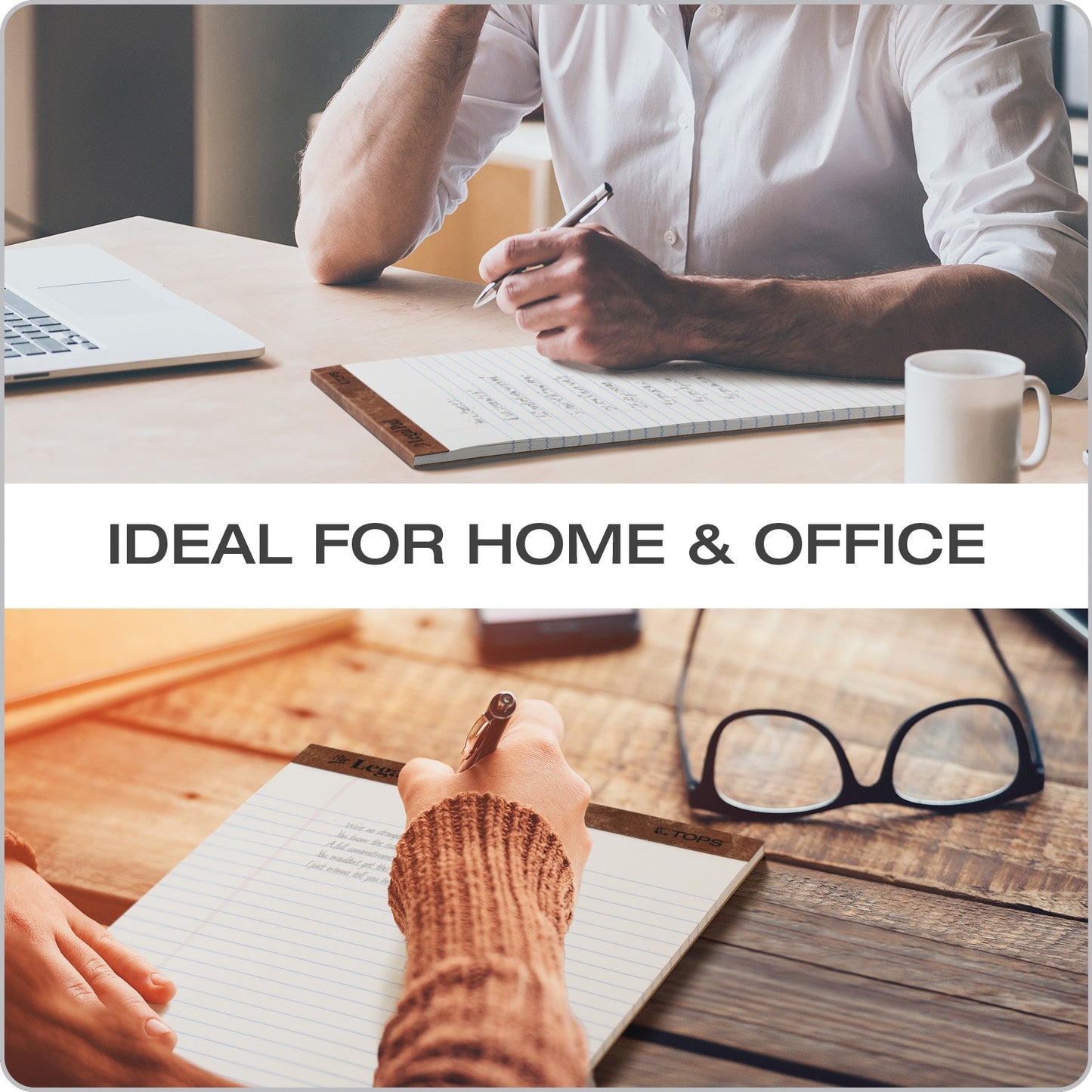 Tops Legal Pads, 8.5 x 11.75 Inch, Wide Ruled, White Paper, 50 Sheets per Pad, 12-Pack, Perforated Pages for Easy Tear-Out, Letter Size Notepads for Office or School