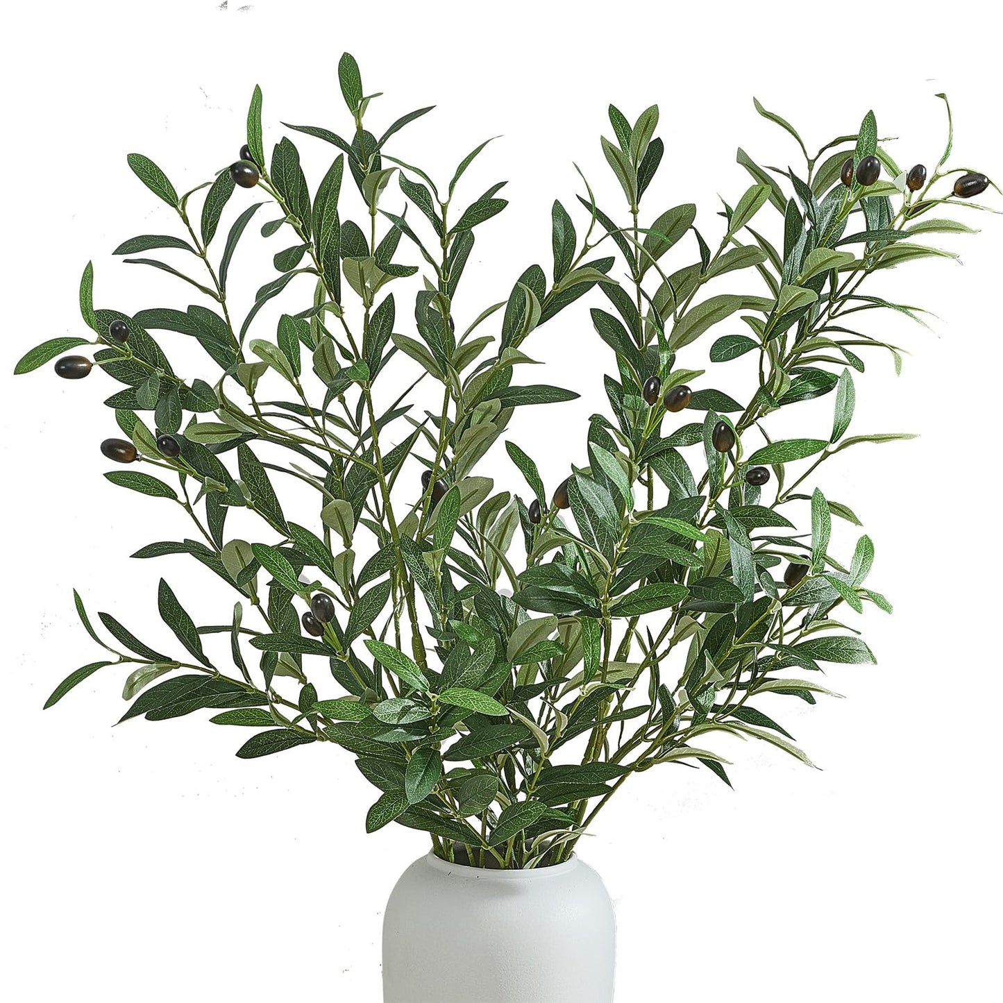 Vicrol 2 PCS 39 Inch Faux Olive Branches Artificial Flowers Greenery Stems Olive Tree Branch for Vase Filler Home Decor Indoor