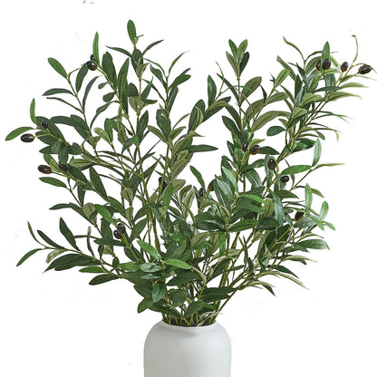 Vicrol 2 PCS 39 Inch Faux Olive Branches Artificial Flowers Greenery Stems Olive Tree Branch for Vase Filler Home Decor Indoor