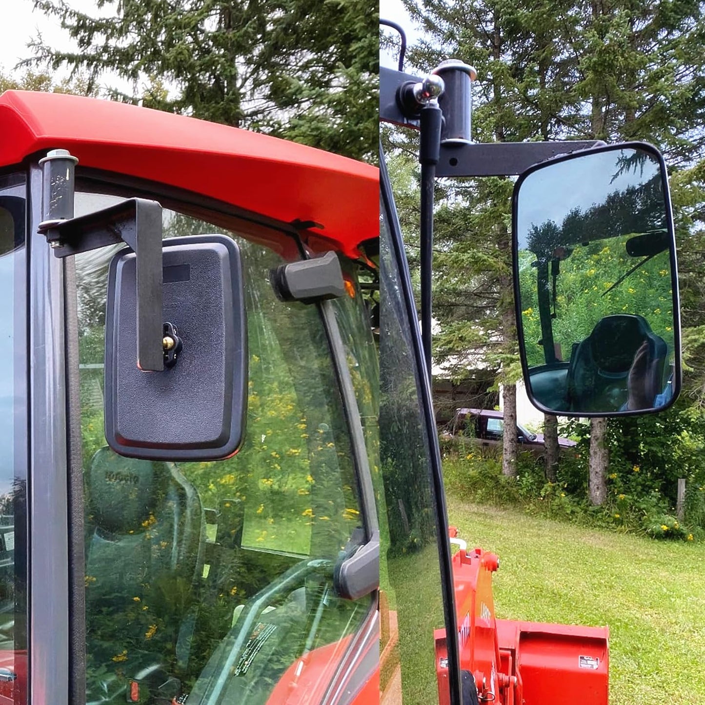 Forklift Rearview Mirror Square HD Wide-Angle Tractor Mirror Convex Auxiliary Rear View Mirrors for Truck Trailer Forklift RV Track Loader, 23.5CM x13.5CM, 1PCS