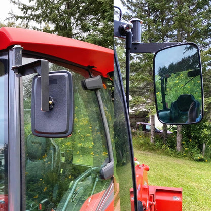 Forklift Rearview Mirror Square HD Wide-Angle Tractor Mirror Convex Auxiliary Rear View Mirrors for Truck Trailer Forklift RV Track Loader, 23.5CM x13.5CM, 1PCS