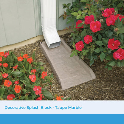 Suncast SB24 Rain Gutter Downspout Splash Block, Light Taupe