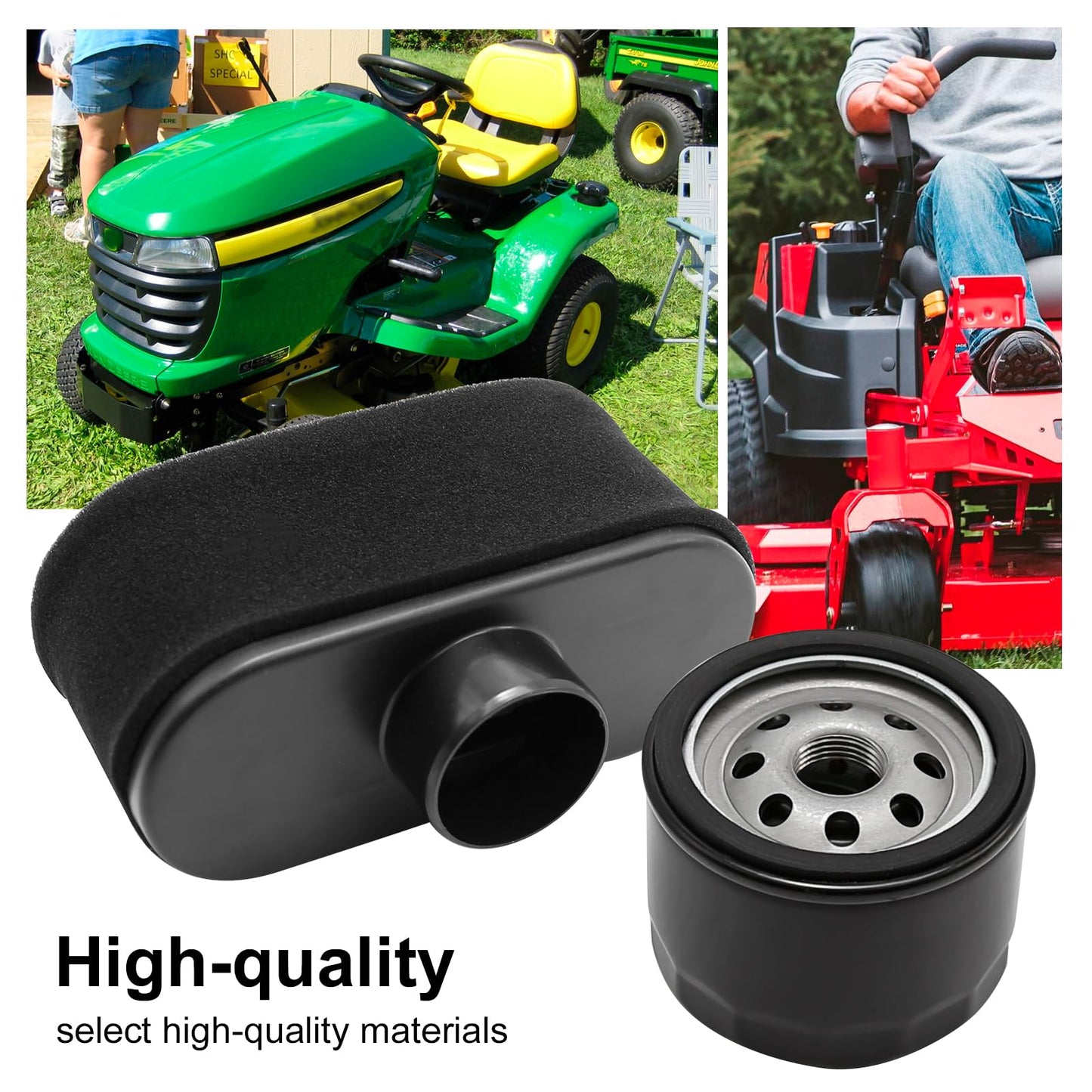 Vkinman 11013-7047 Air Filter 49065-7007 Oil Filter Replacement for Kawasaki FR651V FR730V FS481V FS541V FS600V FS730V Engine Lawn Mower Tractor Tune Up Kits