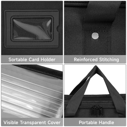 2 Pack CD Storage Boxes, TORIBIO CD Case Holder Organizer with Clear PVC Lid and Index Labels- 13.4"x 6.3"x 5.5" CDs Storage Holder Bags, Each Hold up to 31 CDs Jewel Cases or 170 Discs