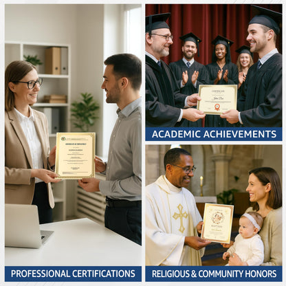 50 Sheets Gold Foil Certificate Paper 8.5 x 11 for Printing - Blank Certificate Papers for Award Certificates & Diploma Paper - Premium Award Papers Cardstock for Awards & Certificates Graduation