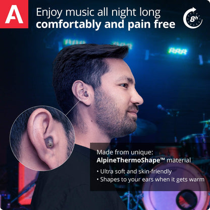 Alpine MusicSafe High Fidelity Music Ear Plugs for Noise Reduction - 2 Interchangeable Filter Sets - Professional Musician Hearing Protection - Hypoallergenic Reusable Soft Transparent Earplugs