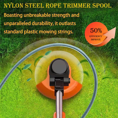 WELCAPAC 3.0mm×40m 0.12”/131ft Nylon Steel Trimmer Line | Universal Round Weed Eater String for Grass Trimmers & Lawn Edgers | Heavy-Duty Spool-Compatible Cutting Cord (Replacement for Gardens, Lawns)