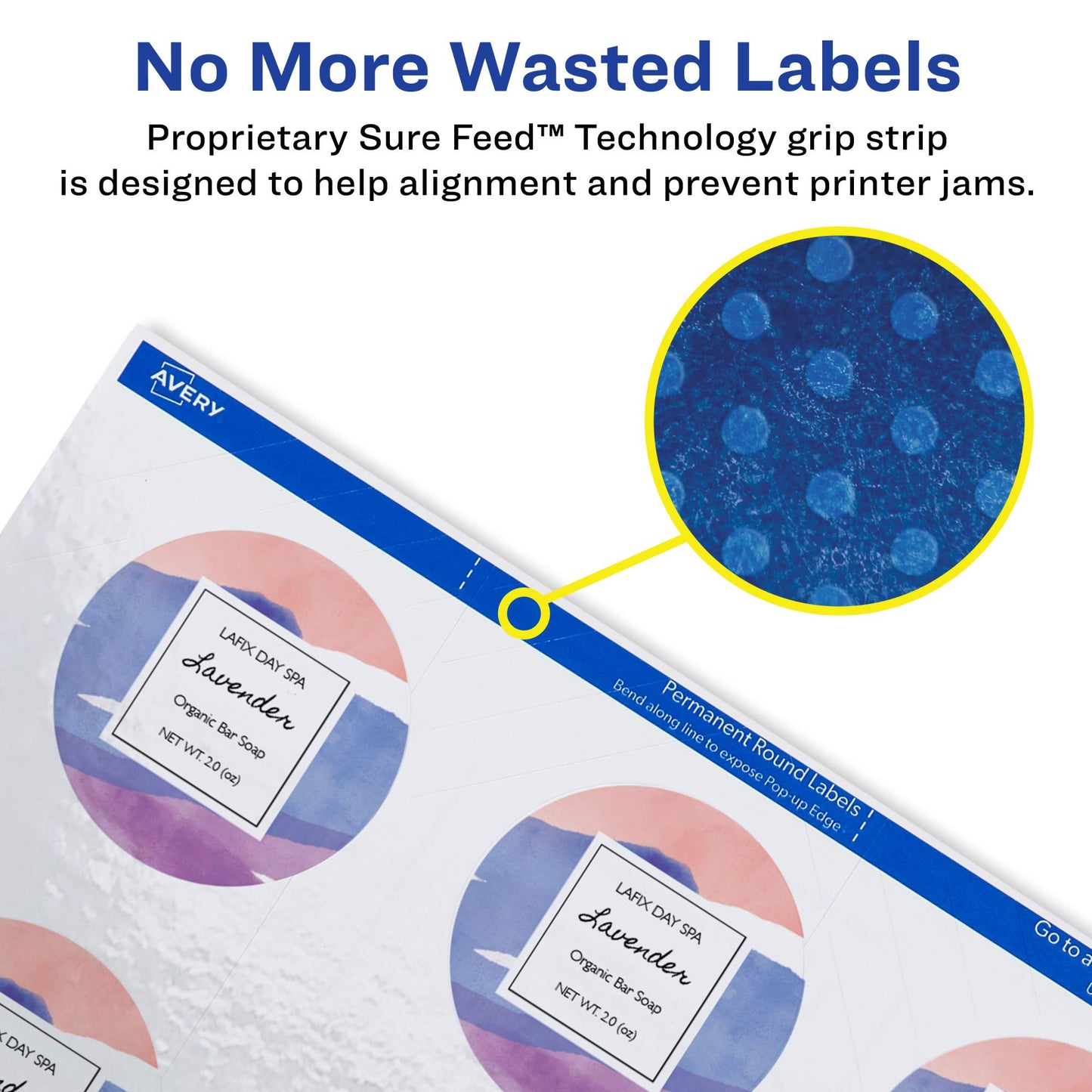 Avery Print - To - The - Edge Round Labels, Glossy White, 2.5-Inch Diameter, 90 Labels (22830)