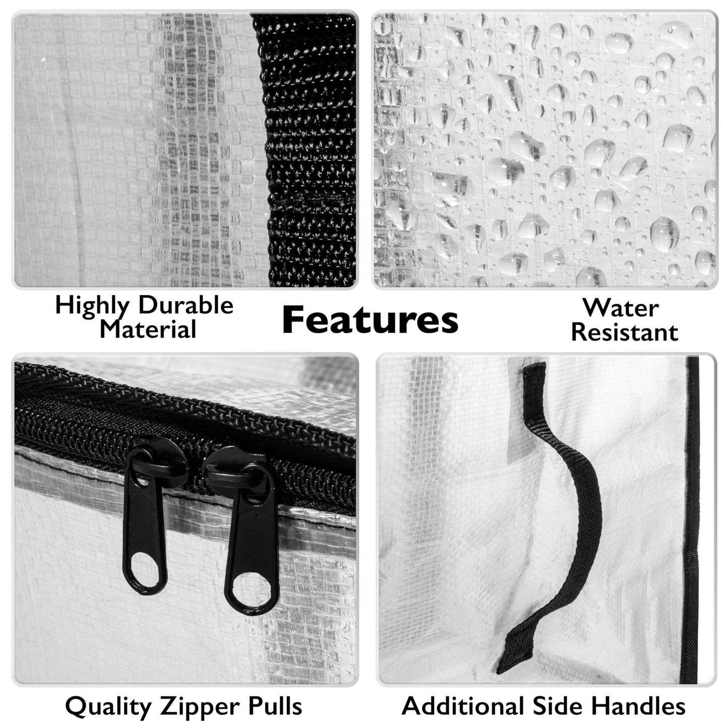 ClearSpace Oversized Moving Bags or Storage Bag – Large Moving Tote with Carry Belt, Zippers & Handles – Reinforced Packing Bags for Student Apartments, Holiday Storage, 2 Pack
