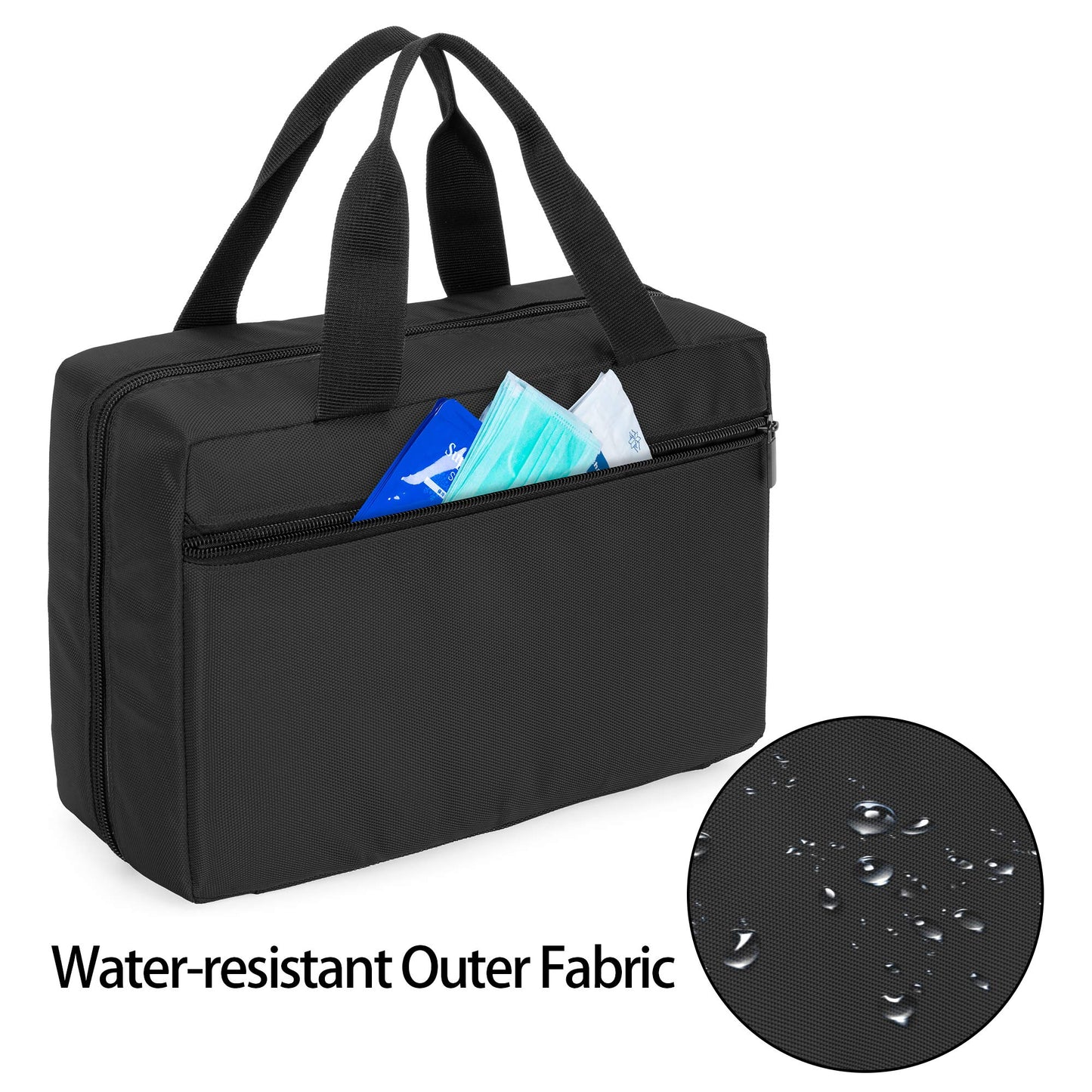 Trunab Small First Aid Kit Bag Empty Portable Emergency Kits Trauma Bag, Ideal for Car, Home, Camping and Hiking, Black, Bag Only