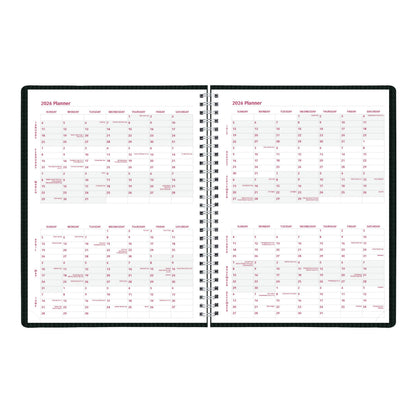 Brownline® 2026 DuraFlex Weekly Planner, Appointment Book, 12 Months, January to December, Twin-Wire Binding, 11" x 8.5", Black (CB950V.BLK-26)
