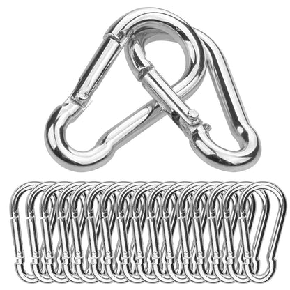 AKOLAFE 60 Pack Spring Snap Hook, 2 Inch Zinc-Galvanized Steel Spring Clips, M5 Keychain Quick Links, 220lbs Load Capacity Heavy Duty Carabiner Clips for Dog Leash, Backpack, Hammocks, Camping & Swing