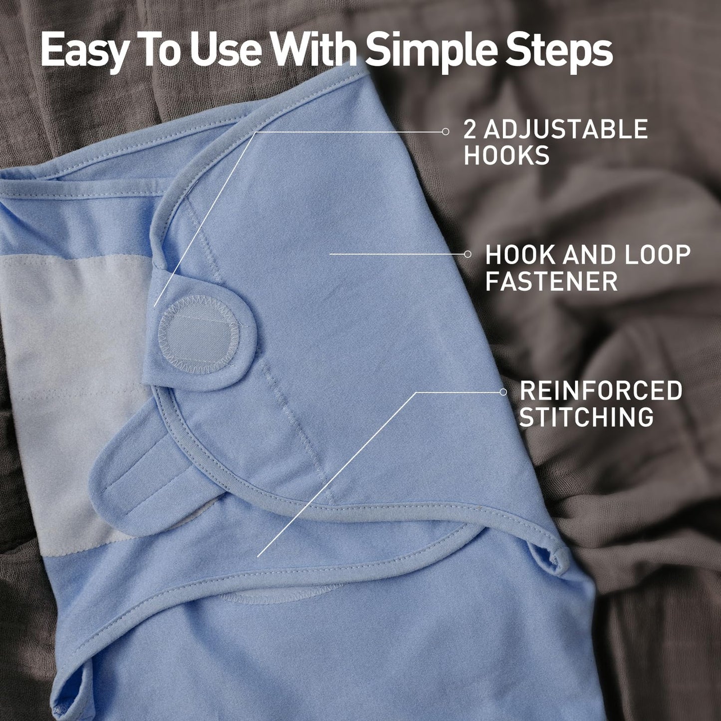 Soarwg Kids Baby Swaddle, Organic Baby Swaddles 0-3 Months, Swaddle Blanket, Swaddle Sack, Adjustable Newborn Infant Swaddle for Boy, Blue 2 Pack Small