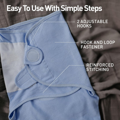 Soarwg Kids Baby Swaddle, Organic Baby Swaddles 0-3 Months, Swaddle Blanket, Swaddle Sack, Adjustable Newborn Infant Swaddle for Boy, Blue 2 Pack Small