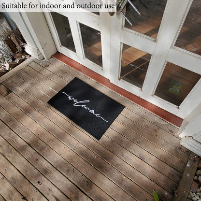 AAZZKANG Welcome Mat Door Mats Outdoor with Non Slip Rubber Backing Durable Front Door Mat Ultra Absorb Mud Easy to Clean Indoor Doormat for Entrance,High Traffic Areas,Patio Black