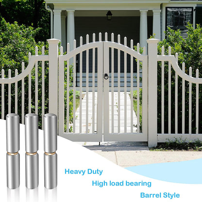 20 Pack Weldable Barrel Hinges, 3-1/8" x 1/2" Weld On Bullet Gate Hinges, Heavy Duty Carbon Steel Hinge, Ball Bearing Detachable Hinge for Gate,Trailer, Ramp, Door, Windows
