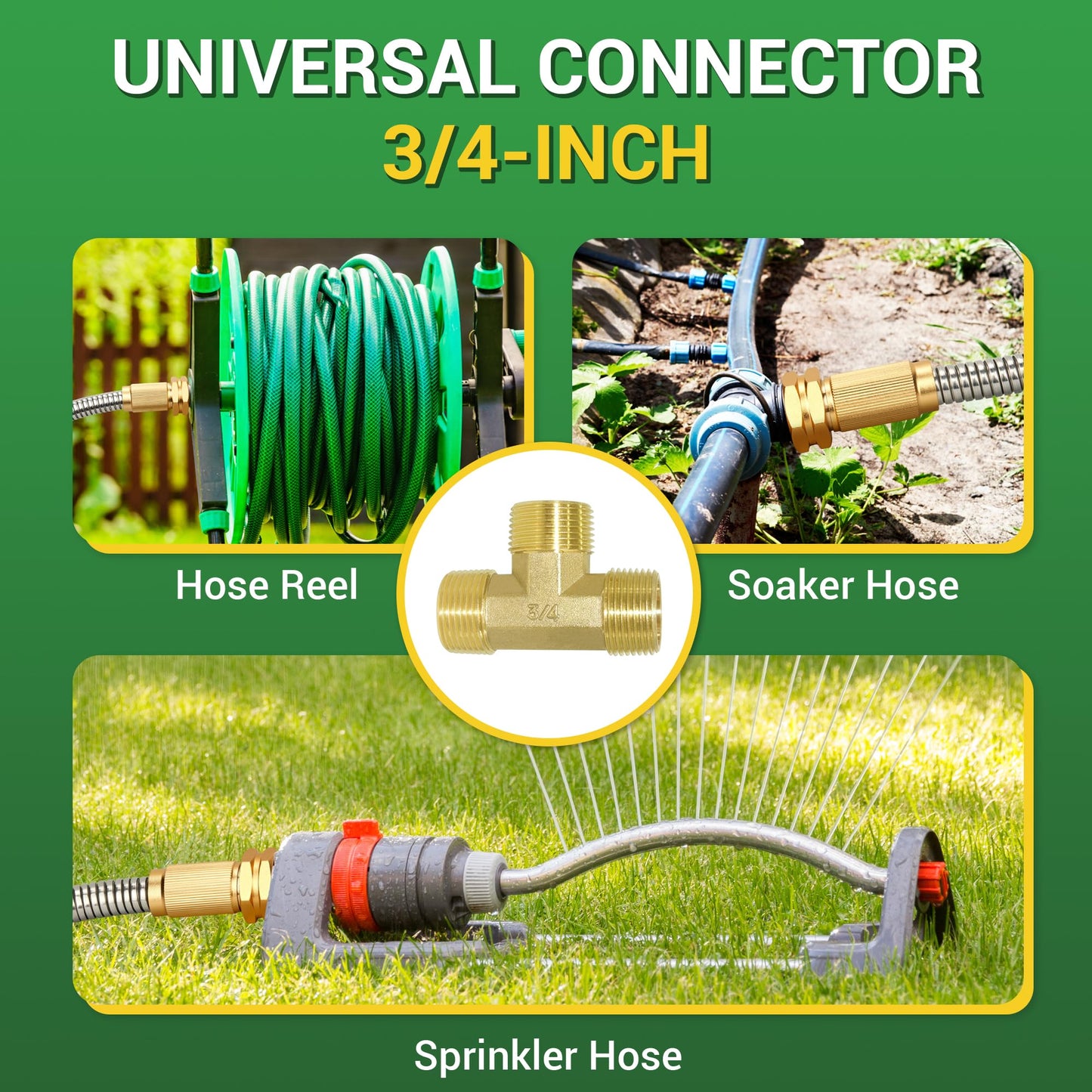 360 GADGET Garden Hose - Short Water Leader Metal Hose 10 FT with Female to Female Fitting, Flexible, Heavy Duty Hose Extension for Outdoor Hose Reel/Dehumidifier/RV、304 Stainless Steel