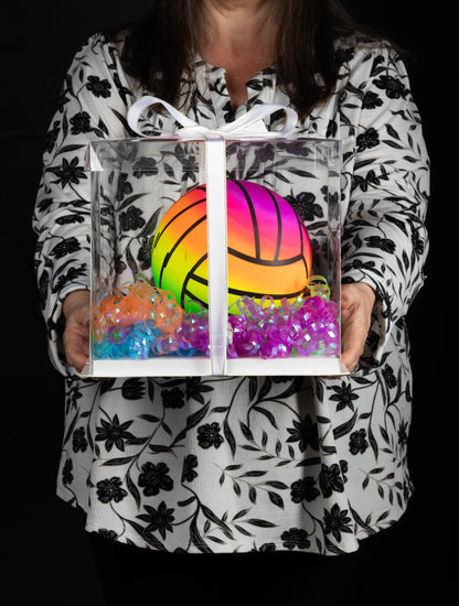 Doppelia 2 Pack Cake/Gift PET Tall Clear Box - 10" X 10" X 9" Carrier With Lid & Ribbon, Transparent Display Container For Birthday, Wedding, Anniversary