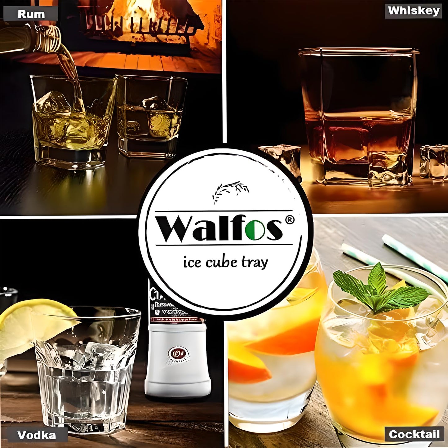 Silicone Ice Cube Tray with Lids, Walfos 3 Pack 72 Cubes Silicone Ice Cube Molds, Flexible and Easy Release, BPA Free and Dishwasher Safe, Perfect for Cocktail, Whiskey, Chocolate