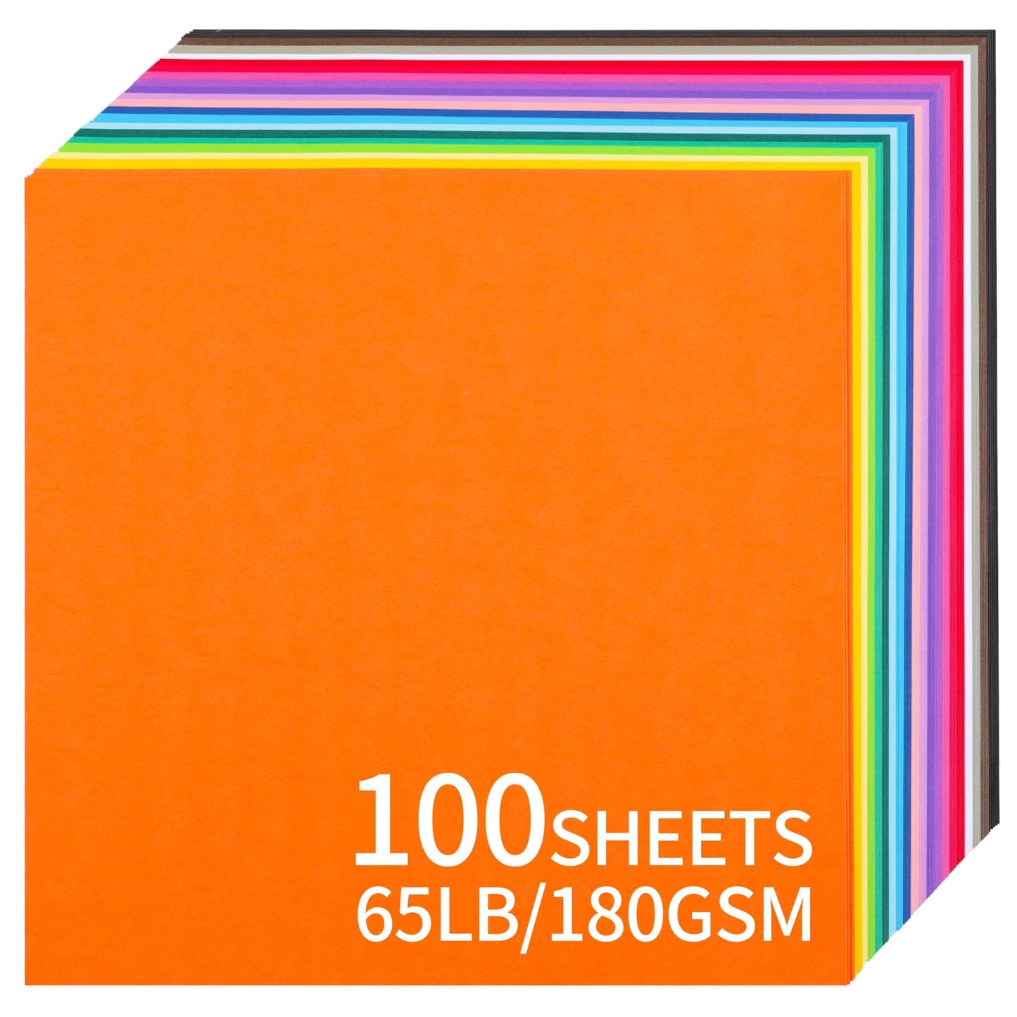Colored Cardstock - 12 x 12 inch / 100 Sheets / 20 Colors Paper 65lb 180g UAP10