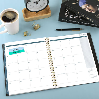 Cambridge Planner 2026-2027 Weekly & Monthly Academic 12-Month July-June, 8-1/2" x 11", Tundra (1798-905A)