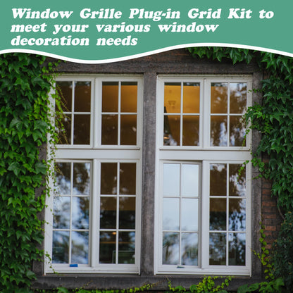 DECOHS 33 Ft Window Grille Inserts Grid Kit- TPE Self-Adhesive Peel and Stick Trim Molding- Flexible Moulding Trim Grid Inserts for Windows Door Frames Home Decoration