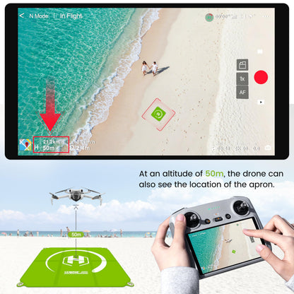 STARTRC Drone Landing Pad, Universal Waterproof Portable Fast-Foldable Helipad for Mini 5 Pro/4/3/2 SE/4K/DJI Neo/Flip/Mavic 3/RC Quadcopters (Blue-green, 26-inch/65cm)