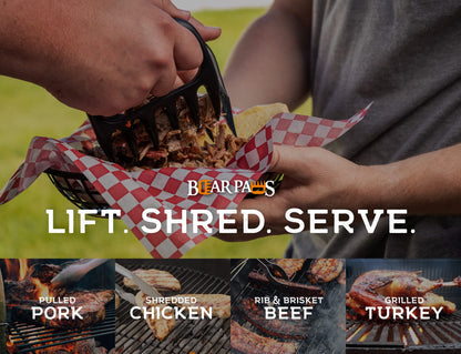 The Original Bear Paws Shredder Claws - Easily Lift, Handle, Shred, and Cut Meats - Essential for BBQ Pros - Ultra-Sharp