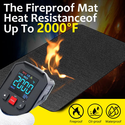 152 * 122cm Large Under Grill Mat for Outdoor Grill – Double-Sided Fireproof, Waterproof, Oil-Proof BBQ Mat Protector for Deck, Patio, Lawn, or Indoor Fireplace – Easy to Clean, Durable Design