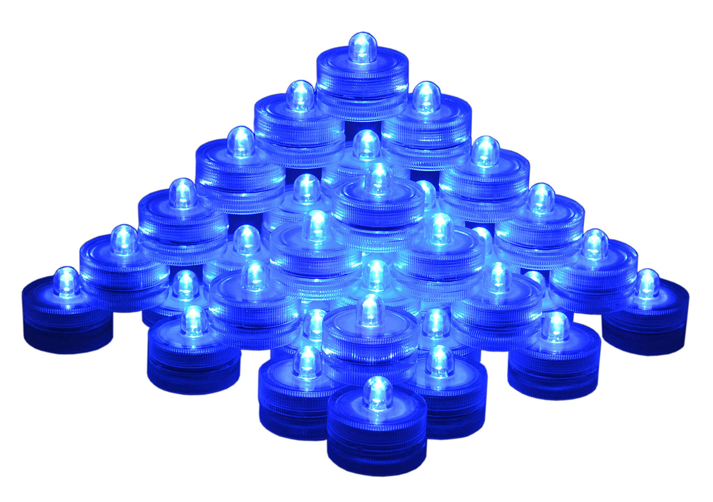 Samyo Set of 36 Waterproof Wedding Submersible Battery LED Tea Lights Underwater Sub Lights- Wedding Centerpieces Party Decorate (Blue)