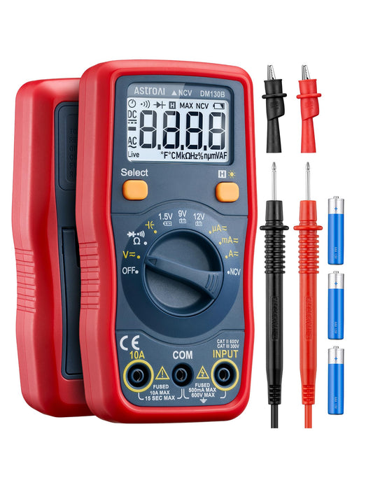 AstroAI Digital Multimeter 4000, Auto Range NCV Detector, Multimeter Tester with Volt Amp Ohm, Multi Meters Measures AC/DC Voltage, Current, Resistance, Continuity, Capacitance, Diodes and Batteries