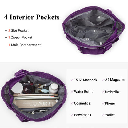 Canvas Tote Bag Waterproof Nylon Multi Pocket Shoulder Bags Laptop Work Bag Teacher Purse and Handbags for Women & Men