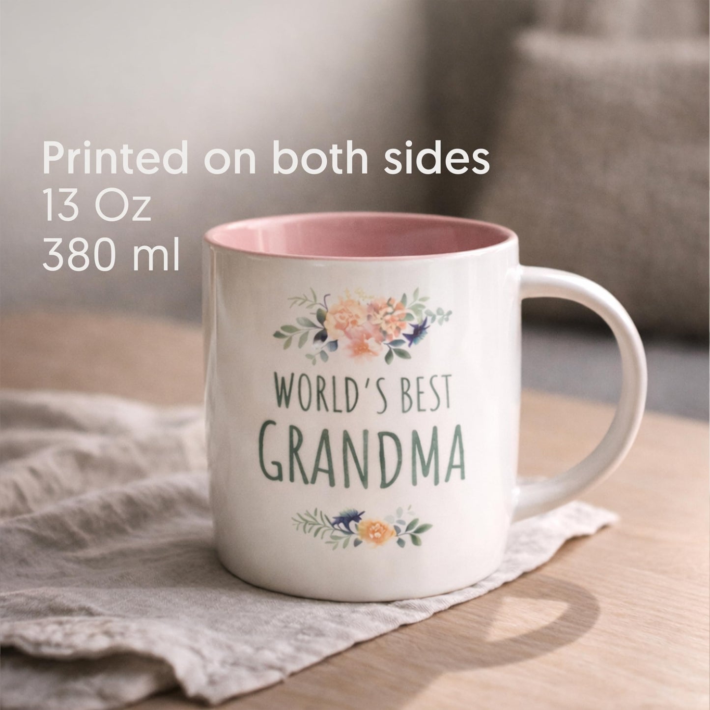 Triple Gifffted Best Grandma Ever Gifts Ideas for Grandmother from Grandkids, Coffee Mug and Socks from Grandson Granddaughter, Grandparent Birthday, Christmas, Mothers Day, Ceramic Cup 380ml