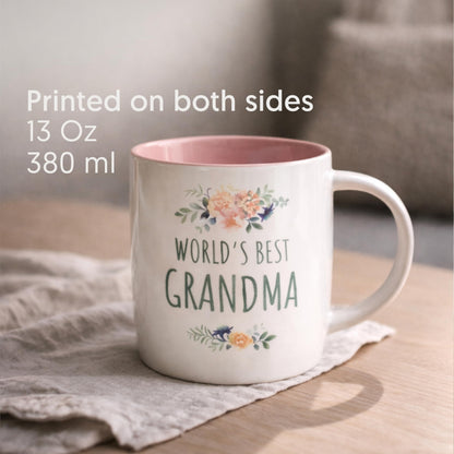 Triple Gifffted Best Grandma Ever Gifts Ideas for Grandmother from Grandkids, Coffee Mug and Socks from Grandson Granddaughter, Grandparent Birthday, Christmas, Mothers Day, Ceramic Cup 380ml