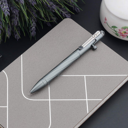 SMOOTHERPRO Premium Bolt Action Pen Compatible with Pentel Refill Durable Stainless Steel Clip Weight Balanced for EDC Signature Office School Business Color Gray (PTC051)