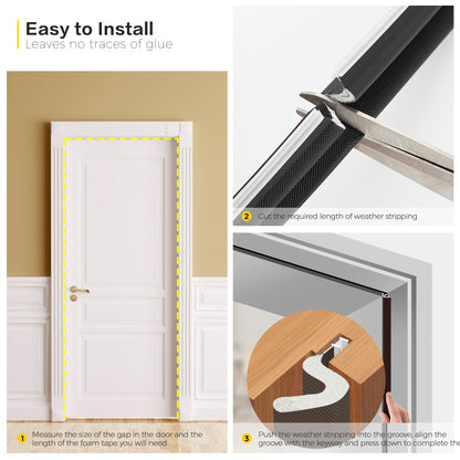 Weather Stripping Door Seal Strip Soundproof Q Foam Weather Stripping for Door Frame, Exterior Door Weather Stripping for Large Gap