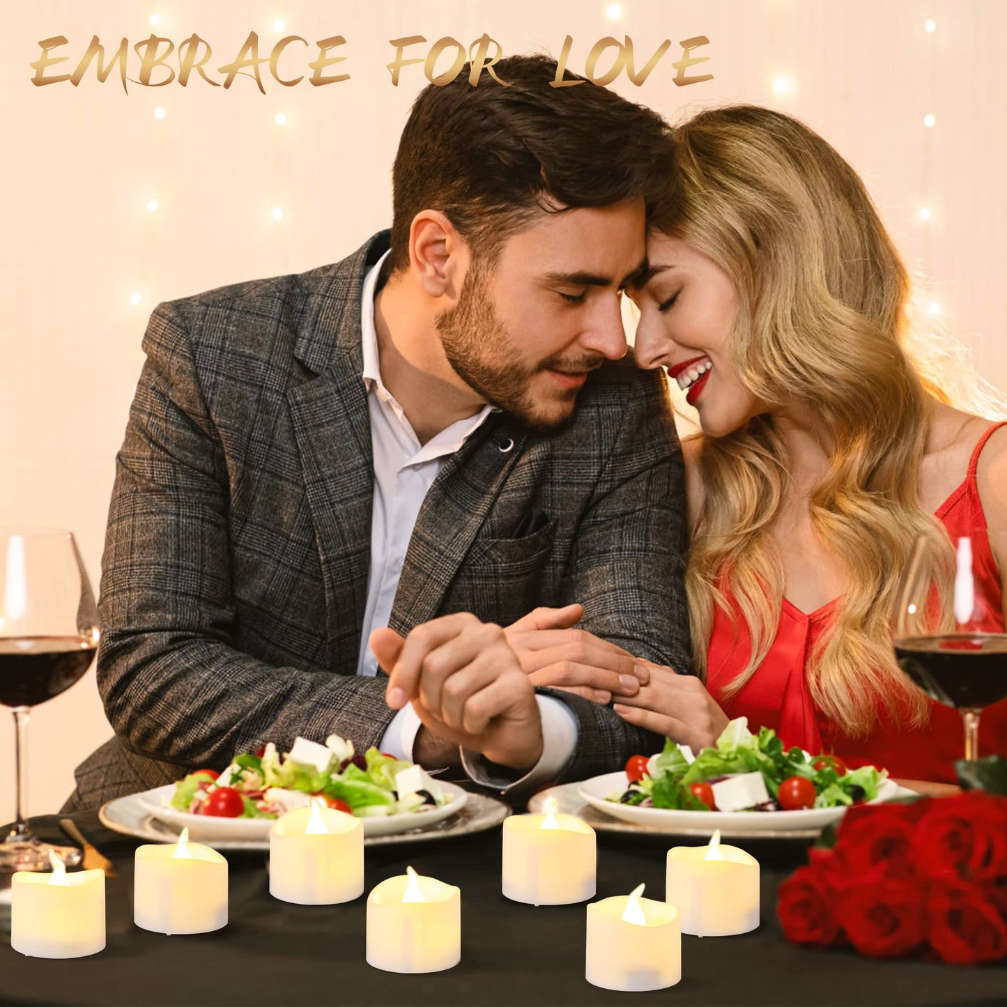 Da by LED Tea Light, Remote Control Tea Light, Electric Flashing Battery Powered LED Candle 1.5" x 1.5" for Wedding Party Halloween Christmas Home Decor 24pcs