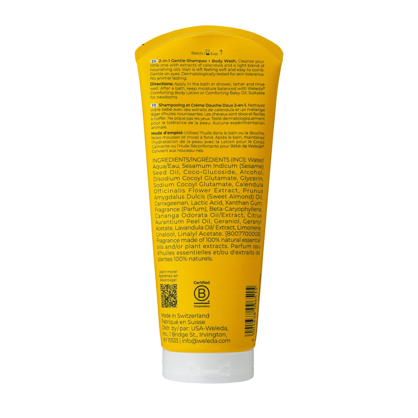 Weleda Baby 2-in-1 Gentle Shampoo and Body Wash, 6.8 Oz
