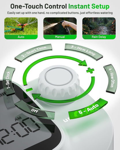 2027 New Upgrade Sprinkler Timer with Brass Inlets, Unistyle Programmable Water Timer for Garden Hose, IP55 Waterproof Hose Timers with Manual and Automatic Irrigation Timers for Yard and Lawn Patio
