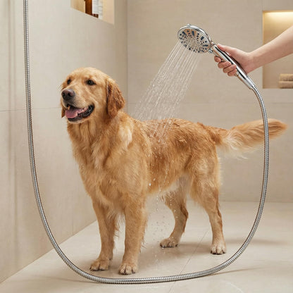 Handheld Shower Head with Hose – 5-Spray High-Pressure Hand Held Shower, Anti-Clog Water-Saving Shower Head, 70" Long Hose, 360° Adjustable Wall Brackets, Easy DIY Install