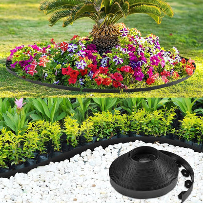33ft Landscape Edging No Dig Garden with 30 Spikes Border for Landscaping Lawn Flower Beds Grass Yard No-Dig Flexible Borders Kit Plastic Fence Flowerbeds Yard (2inch 33ft)