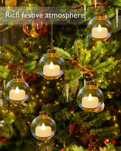 AMAGIC Battery Flameless Warm White Tealight 50 Pack Fake Elecreic Realistic Bright Candles Last 100+ Hours, for Christmas Decoration, Romantic Nights, Table Centerpiece, Diwali