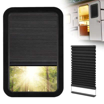 RV Window Shades Thin Pleated Shade Replacement for Lippert Prepped Entry Doors Shade, 12" x 21" RV Camper Travel Trailers Door Window Blinds Shades Cover, Protect Interior Privacy
