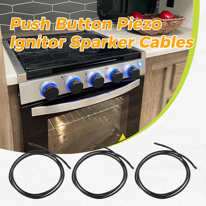3Pcs Push Button Piezo Ignitor Sparker Cables Replacement Part for RV Stove Range, Compatible with Atwood, Wedgewood, Dometic, Suburban, Magic Chef, Garystone 3 or 4 Burner RV Stoves