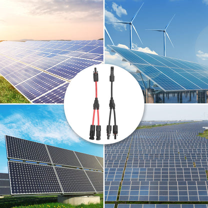2 sets Solar Connectors Y Branch Parallel Adapter Cable Wire Plug Tool Kit for Solar Panel
