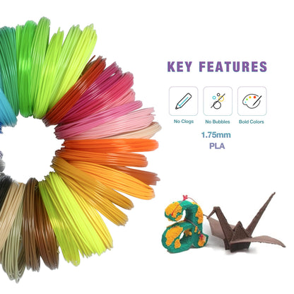 fuentai 3D Pen Print Filament - 20 Bundle PLA Refills for 3D Printing - Ideal for Art, Crafts, Doodler to Create - is Great Birthday and Christmas Gifts for Kids
