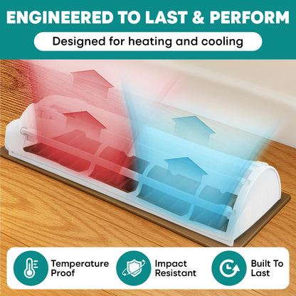 Air Vent Deflector with 6-Way Multi-Directional Airflow - 10x4", 2-Pack Heat Register Cover: Magnetic Vent Covers for Home Floor, Air Conditioner Deflector, Heater Diverter for Wall, Ceiling, AC Duct