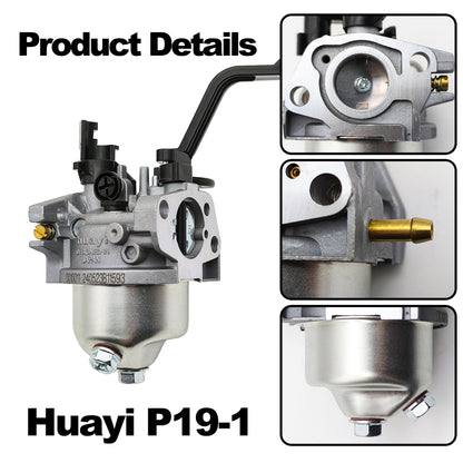 YGQ Huayi P19-1 OEM Generator Carburetor Kit for Champion Predator Honda GX160 Generac 3500 4000 3000 4500 4375 3550 3650 GP 3250 3300 Watt 196cc 208cc 212cc 2cc 2cc cc 2cc