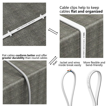 Cat 6 Ethernet Cable 100 ft, Outdoor&Indoor, 10Gbps Support Cat7 Network, Slim long Flat Internet LAN Patch Cord, Cat6 Solid High Speed weatherproof Cable for Router, Modem, PS4/5, Xbox, Gaming, White
