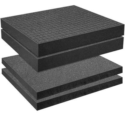 4 PCS Pick Apart Foam Insert- 2 Size Pick and Pluck Foam- Pluck Pre Cube Sheet Foam with Bottom Use for Board Game Box Cases Storage Drawer (Length 16 Inch)